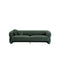 SOFA ESTACIONARIO DE TRES ASIENTOS EN TELA VERDE