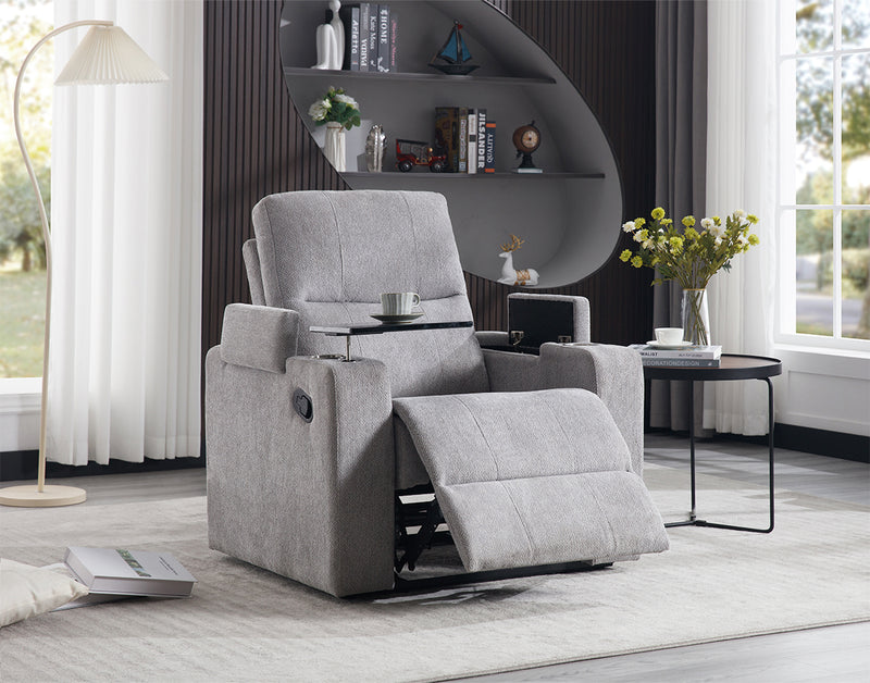 BUTACA RECLINABLE MANUAL EN TELA GRIS