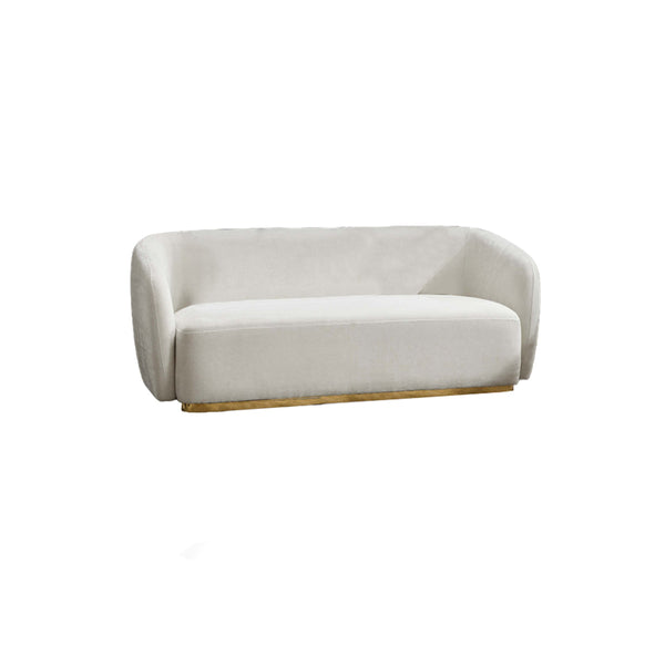 SOFA ESTACIONARIO DE DOS ASIENTOS EN TELA BEIGE