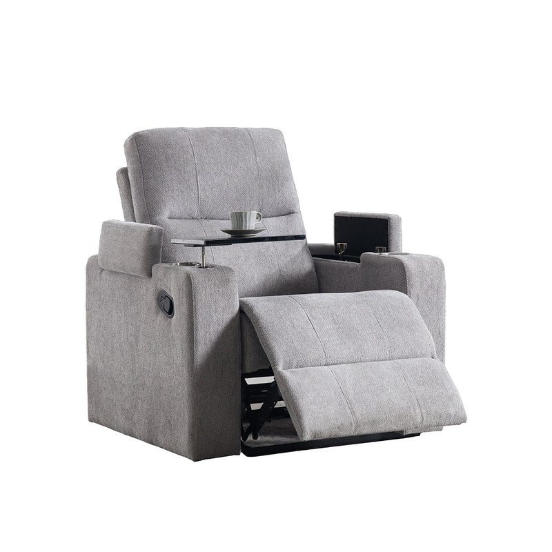 BUTACA RECLINABLE MANUAL EN TELA GRIS