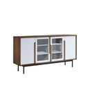 GABINETE ACABADO DE MADERA MARRON Y BLANCO