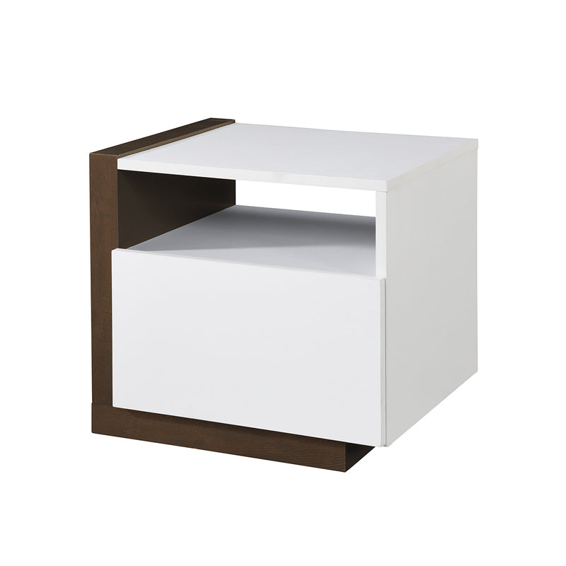 MESA DE NOCHE ACABADO DE MADERA BLANCA