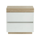 MESA DE NOCHE ACABADO DE MADERA BLANCA