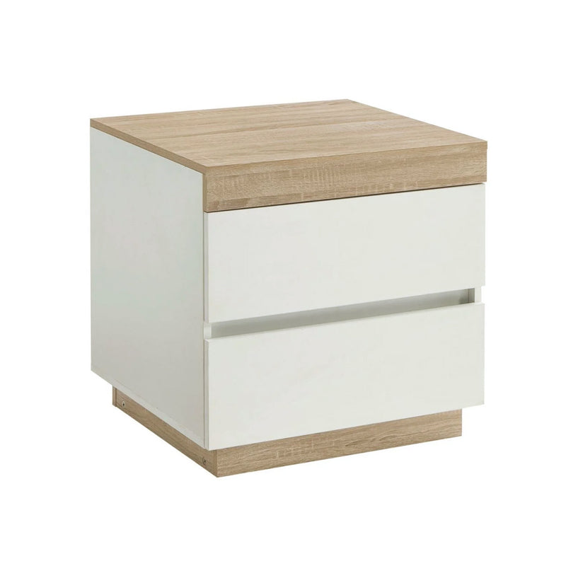 MESA DE NOCHE ACABADO DE MADERA BLANCA