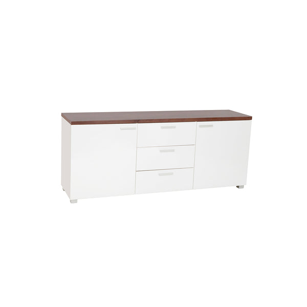 BUFETERA BLANCA CON TOPE ACABADO DE MADERA
