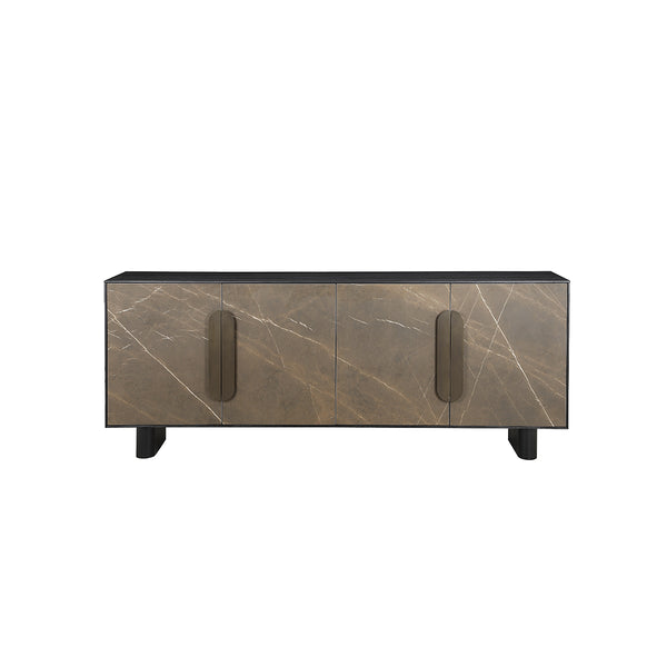 CREDENZA ACABADO DE MADERA NEGRA Y CERAMICA
