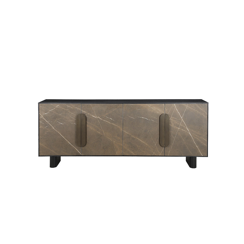 CREDENZA ACABADO DE MADERA NEGRA Y CERAMICA