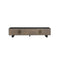 MESA DE TV ACABADO DE MADERA NEGRA Y CERAMICA