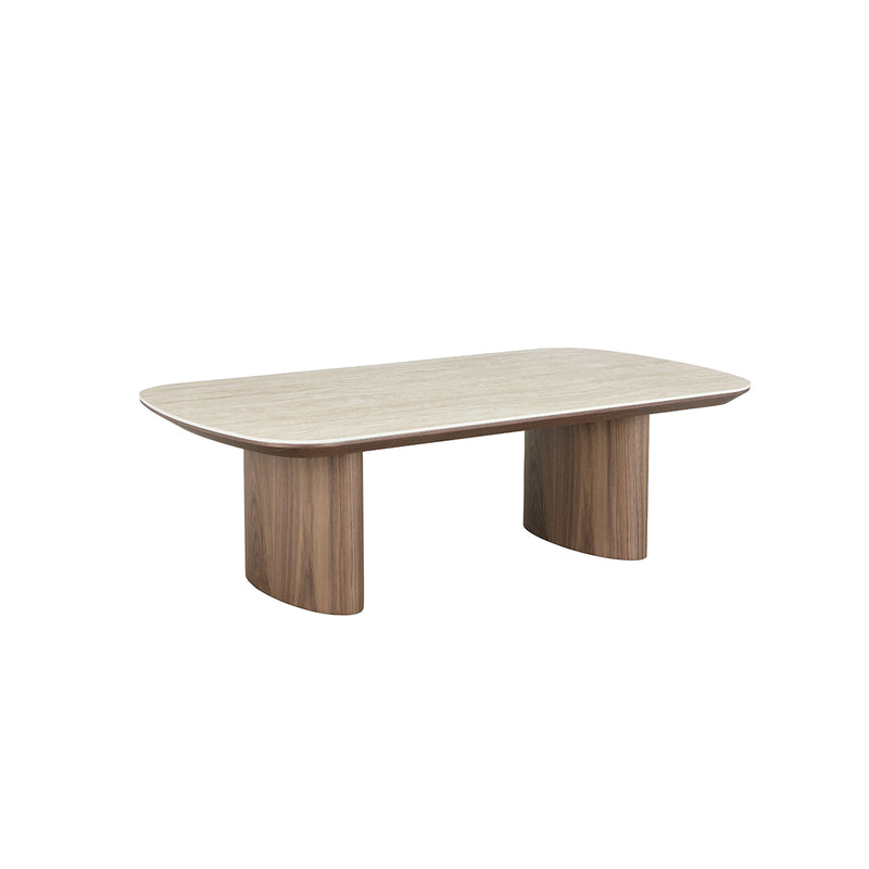 MESA DE CENTRO TOPE ESTILO MARMOL Y BASE MDF