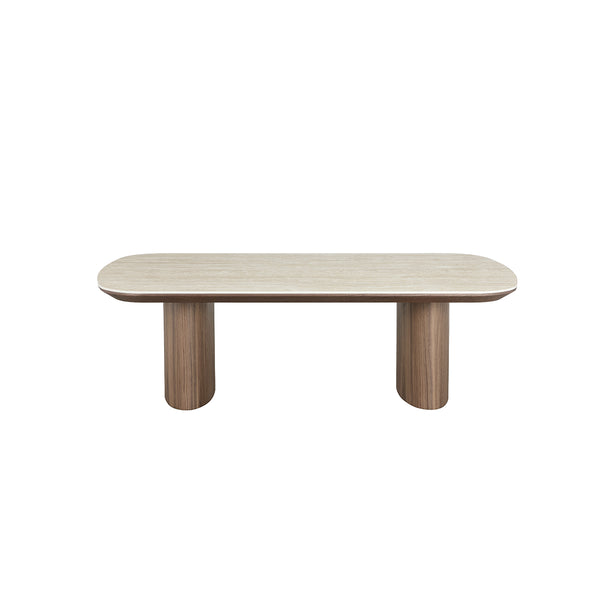 MESA DE CENTRO TOPE ESTILO MARMOL Y BASE MDF