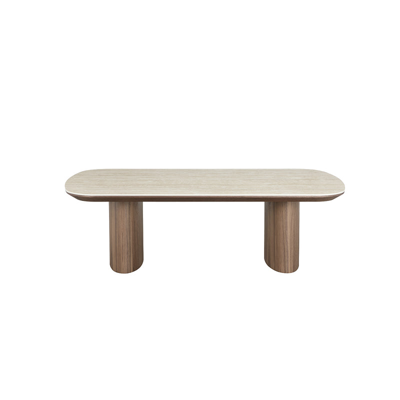 MESA DE CENTRO TOPE ESTILO MARMOL Y BASE MDF