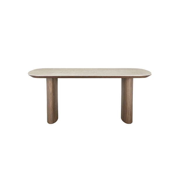 MESA DE COMEDOR CON TOPE ESTILO MARMOL Y BASE MDF