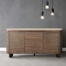 CREDENZA TOPE MARMOL Y BASE ACABADO DE MADERA
