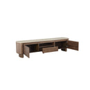 MESA DE TV TOPE MARMOL Y BASE ACABADO DE MADERA
