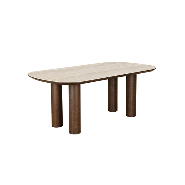 MESA DE COMEDOR  TOPE ESTILO MARMOL Y BASE MDF