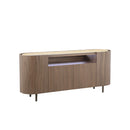 CREDENZA TOPE ESTILO CERAMICA ACABADO DE MADERA Y PATAS CAFE