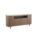 CREDENZA TOPE ESTILO CERAMICA ACABADO DE MADERA Y PATAS CAFE