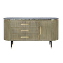 CREDENZA SCALLOPED CON TOPE DE MARMOL NEGRO