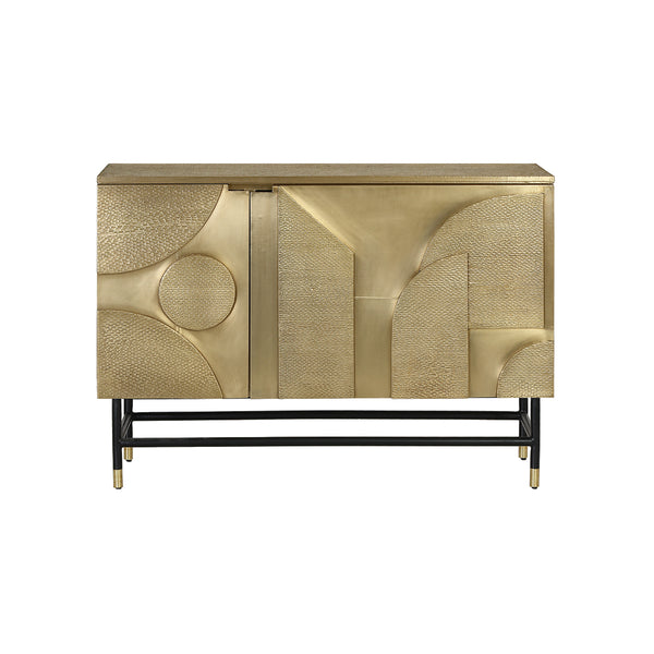GABINETE DECORAGE DORADO CON PATAS NEGRAS