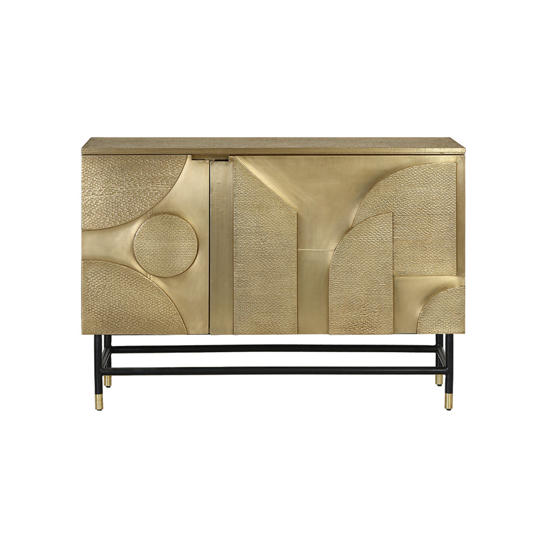 GABINETE DECORAGE DORADO CON PATAS NEGRAS