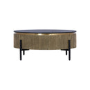 ***MESA DE CENTRO PROCTOR CON TOPE ESTILO Y BASE DORADA