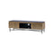 MESA DE TV PROCTOR CON TOPE ESTILO MARMOL Y BASE DORADA