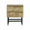 MESA DE NOCHE DECORAGE DORADA Y PATAS NEGRAS