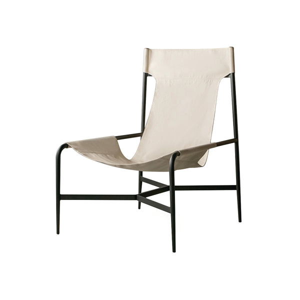 BUTACA ESTACIONARIA BRUTA CON FRENTE DE PIEL OFF WHITE