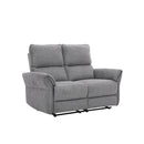 SOFA RECLINABLE DE DOS ASIENTOS ELECTRICO EN TELA GRIS