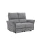 SOFA RECLINABLE DE DOS ASIENTOS ELECTRICO EN TELA GRIS