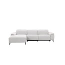 SOFA SECCIONAL ESTACIONARIO EN TELA GRIS CLARO