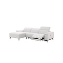 SOFA SECCIONAL ESTACIONARIO EN TELA GRIS CLARO