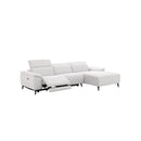 SOFA SECCIONAL ESTACIONARIO EN TELA GRIS CLARO