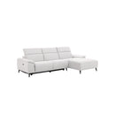SOFA SECCIONAL ESTACIONARIO EN TELA GRIS CLARO