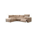 SOFA SECCIONAL RECLBINABLE ELECTRICO EN TELA MARRON KAKI