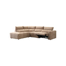 SOFA SECCIONAL RECLBINABLE ELECTRICO EN TELA MARRON KAKI