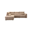 SOFA SECCIONAL RECLBINABLE ELECTRICO EN TELA MARRON KAKI