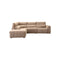 SOFA SECCIONAL RECLBINABLE ELECTRICO EN TELA MARRON KAKI