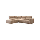 SOFA SECCIONAL RECLBINABLE ELECTRICO EN TELA MARRON KAKI