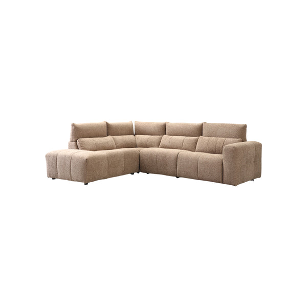 SOFA SECCIONAL RECLBINABLE ELECTRICO EN TELA MARRON KAKI