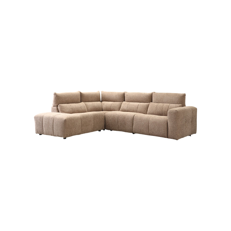 SOFA SECCIONAL RECLBINABLE ELECTRICO EN TELA MARRON KAKI