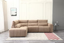 SOFA SECCIONAL RECLBINABLE ELECTRICO EN TELA MARRON KAKI