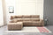 SOFA SECCIONAL RECLBINABLE ELECTRICO EN TELA MARRON KAKI