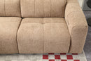 SOFA SECCIONAL RECLBINABLE ELECTRICO EN TELA MARRON KAKI