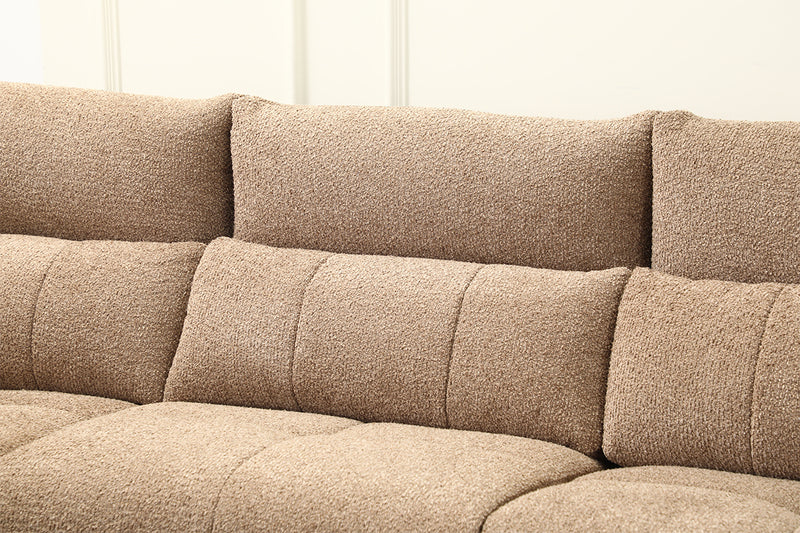 SOFA SECCIONAL RECLBINABLE ELECTRICO EN TELA MARRON KAKI
