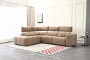 SOFA SECCIONAL RECLBINABLE ELECTRICO EN TELA MARRON KAKI
