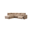 SOFA SECCIONAL RECLBINABLE ELECTRICO EN TELA MARRON KAKI