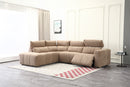 SOFA SECCIONAL RECLBINABLE ELECTRICO EN TELA MARRON KAKI