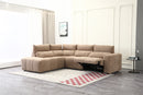 SOFA SECCIONAL RECLBINABLE ELECTRICO EN TELA MARRON KAKI