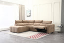 SOFA SECCIONAL RECLBINABLE ELECTRICO EN TELA MARRON KAKI